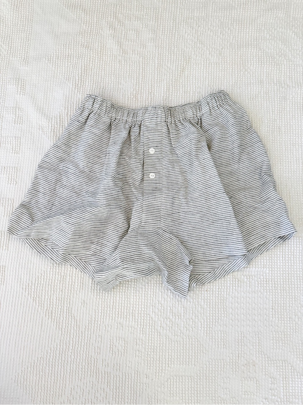 Deiji studios 03 set in stripe Linen Button Down Top Shorts Oversize Drapey - Picture 5 of 6